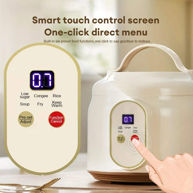 1.8L Electric Rice Cooker Portable Multi Cooker Household Rice Pot Non Stick Smart Low Sugar Cooking Machine for Kitchen and Home