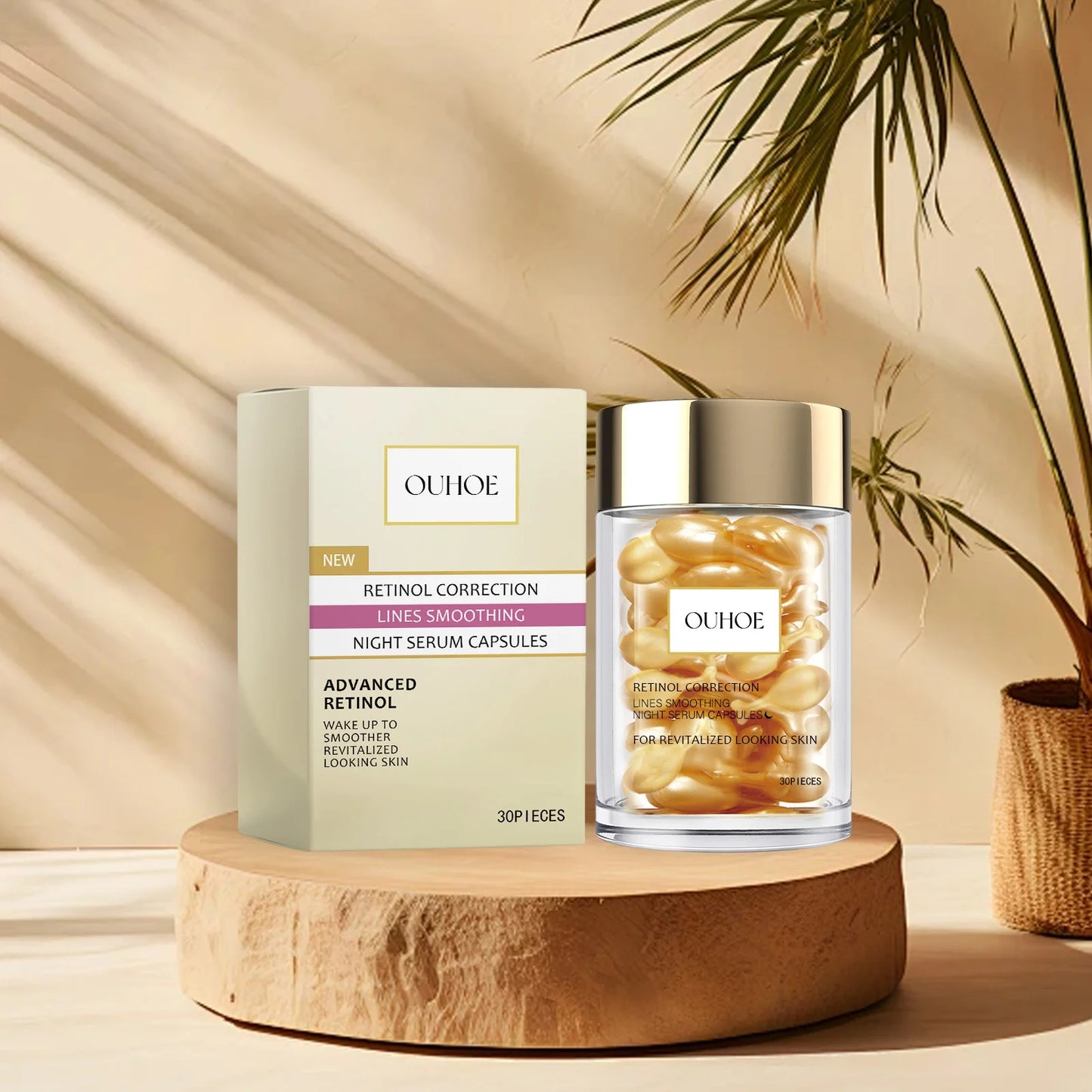 Ouhoe Retinol Serum Facial Reduce Facial Wrinkles Fine Lines Smoothing Hydrating Moisturizer Anti Aging Essence