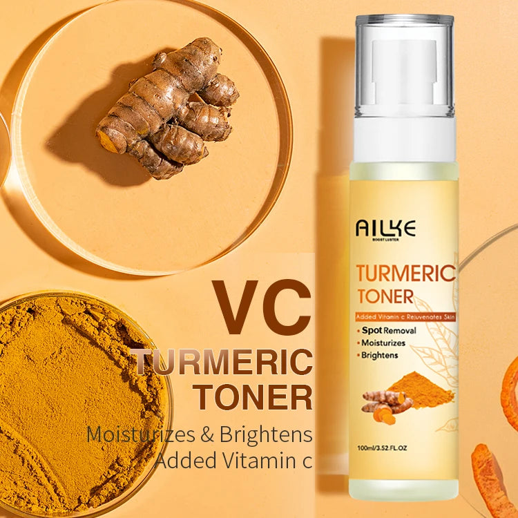 AILKE Natural Turmeric Skin Care Range, Lightening, Cleaning Skin, Moisturizes, Remove Acne and Pimples, Refining Pores