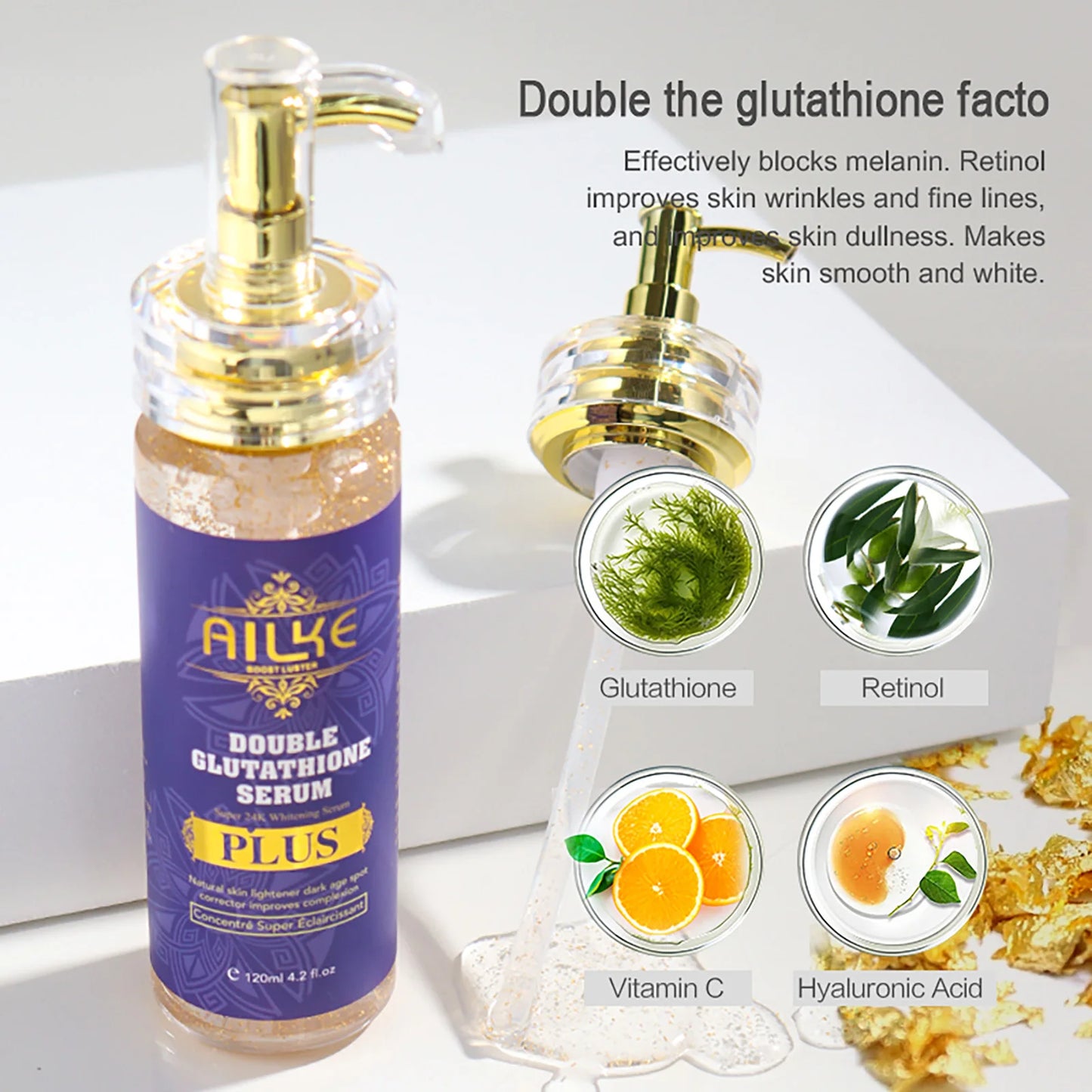 AILKE Glutathione Bleach Range Facial Soap for Whitening Moisturizing Hydration Even Skin Tone
