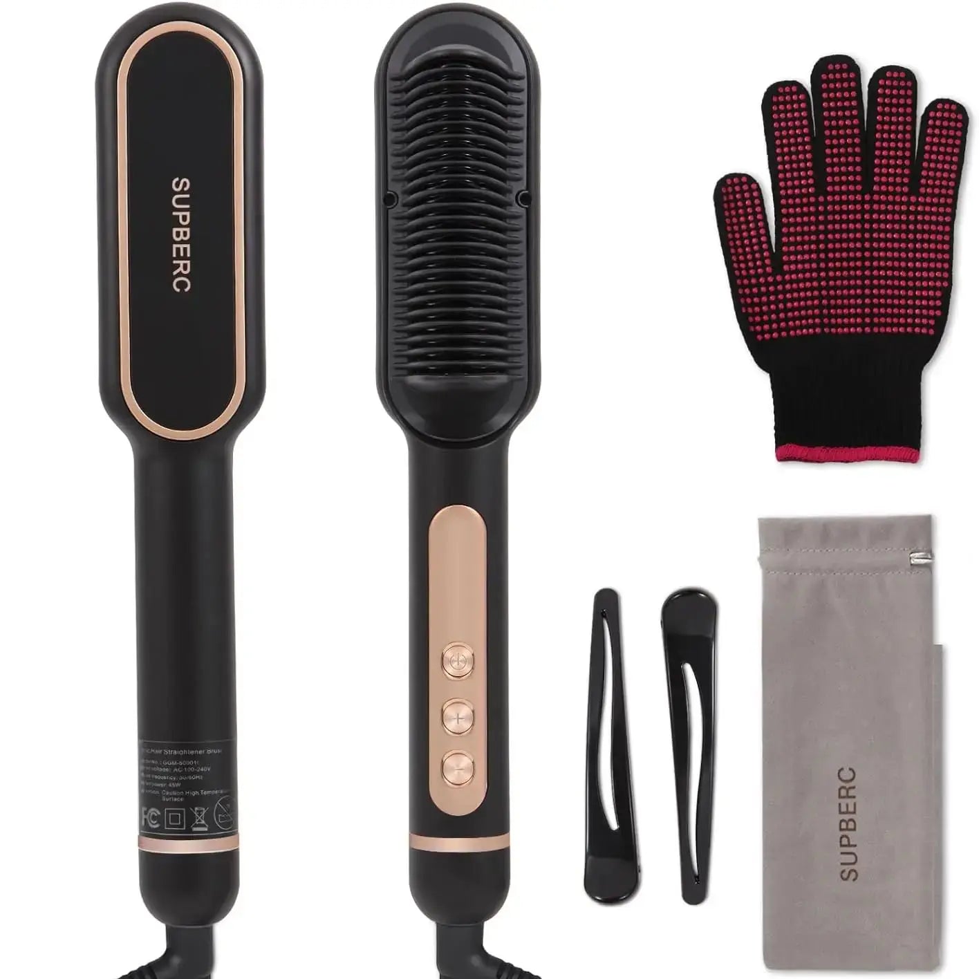 AP02 Negative Ionic Hair Straightener Brush Fast Heating Anti-Scald Auto Shut Off Hair Brush Straightener for Women
