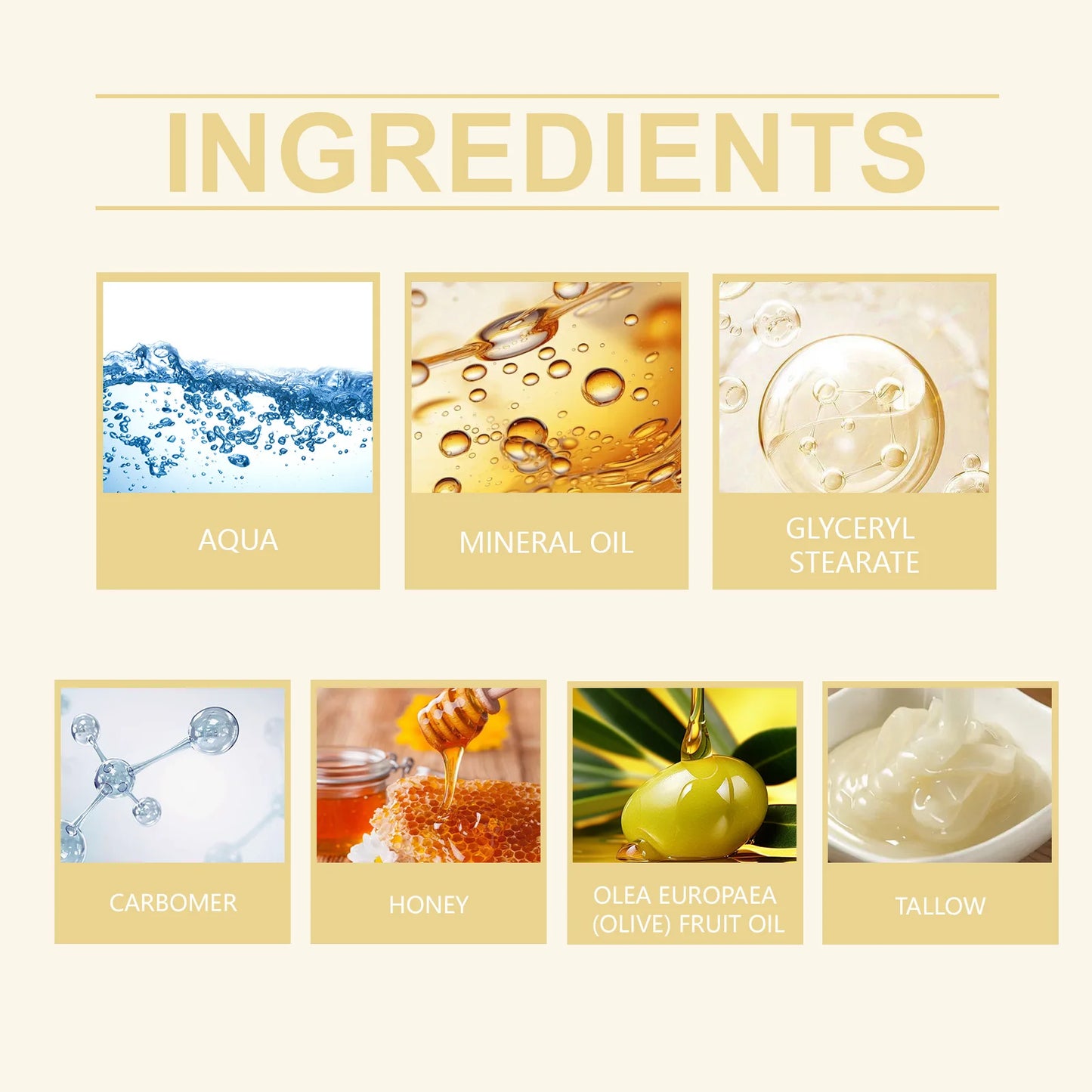 Facial Care Cream Moisturizing Tallow Honey Balm Deep Moisturizing Cream for Skin Elasticity