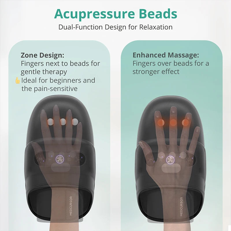 Wireless Electric Hand Massager with Air Compression and Hot Compress for Palm Acupoint Relaxation and Muscle Relief