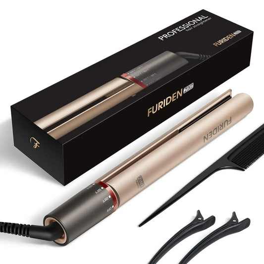 Professional Salon Quality 2 in 1 Hair Straightener and Curler Flat Iron with Fast Results
