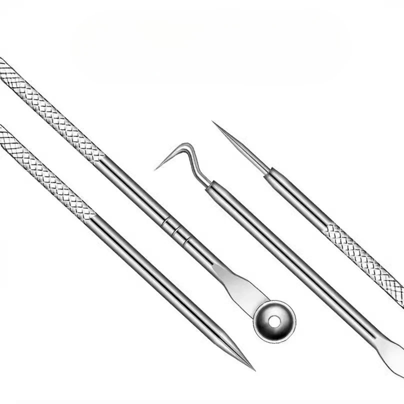 4Pcs Pimple Popper Tool Kit Blackhead Remover Acne Needle Tools Set Removing Care Whitehead Popping Acne Remover Skin Care Tools