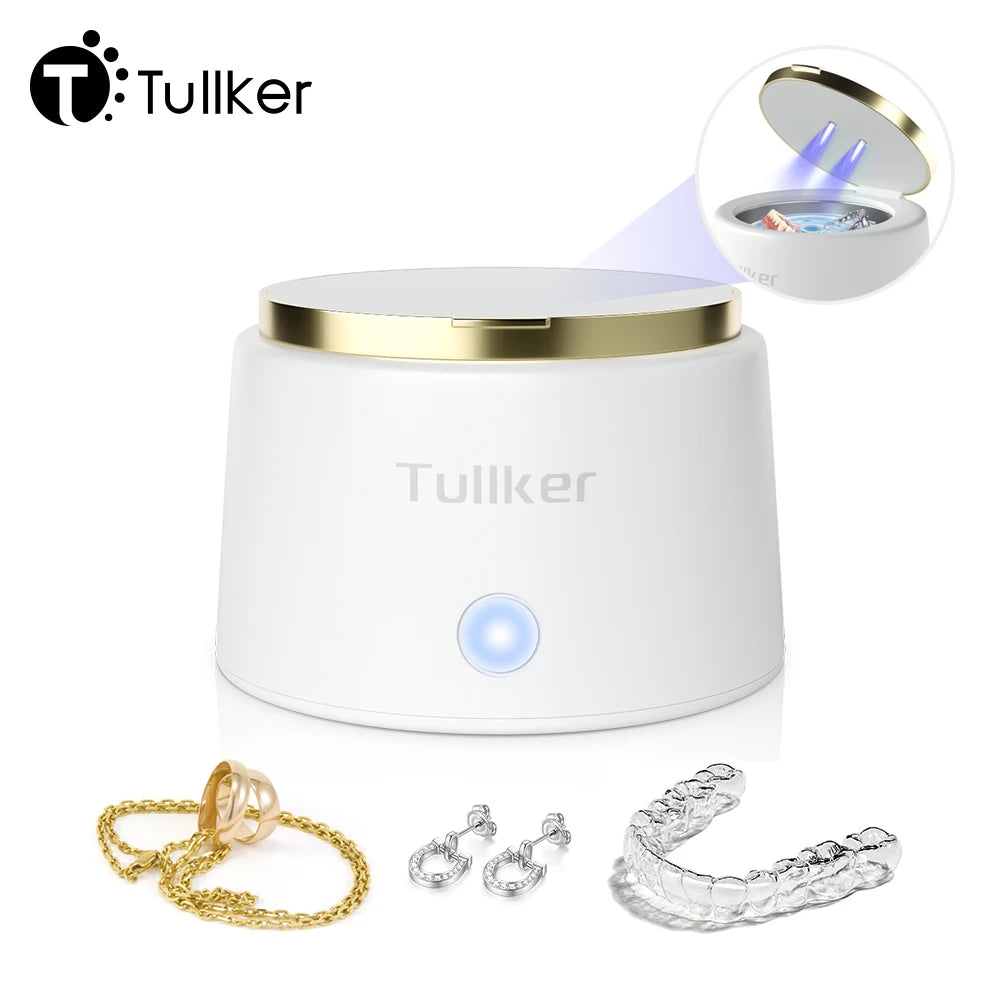 Tullker Household Ultrasonic Retainer Cleaner for Dentures Jewelry and Braces with UV Light 160ml