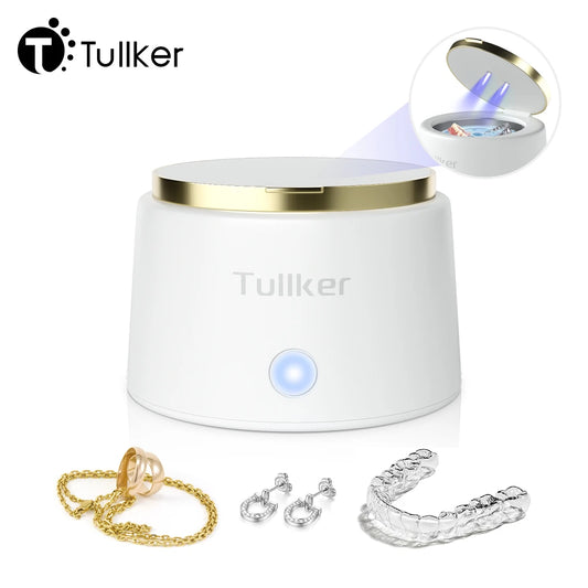 Tullker Household Ultrasonic Retainer Cleaner for Dentures Jewelry and Braces with UV Light 160ml