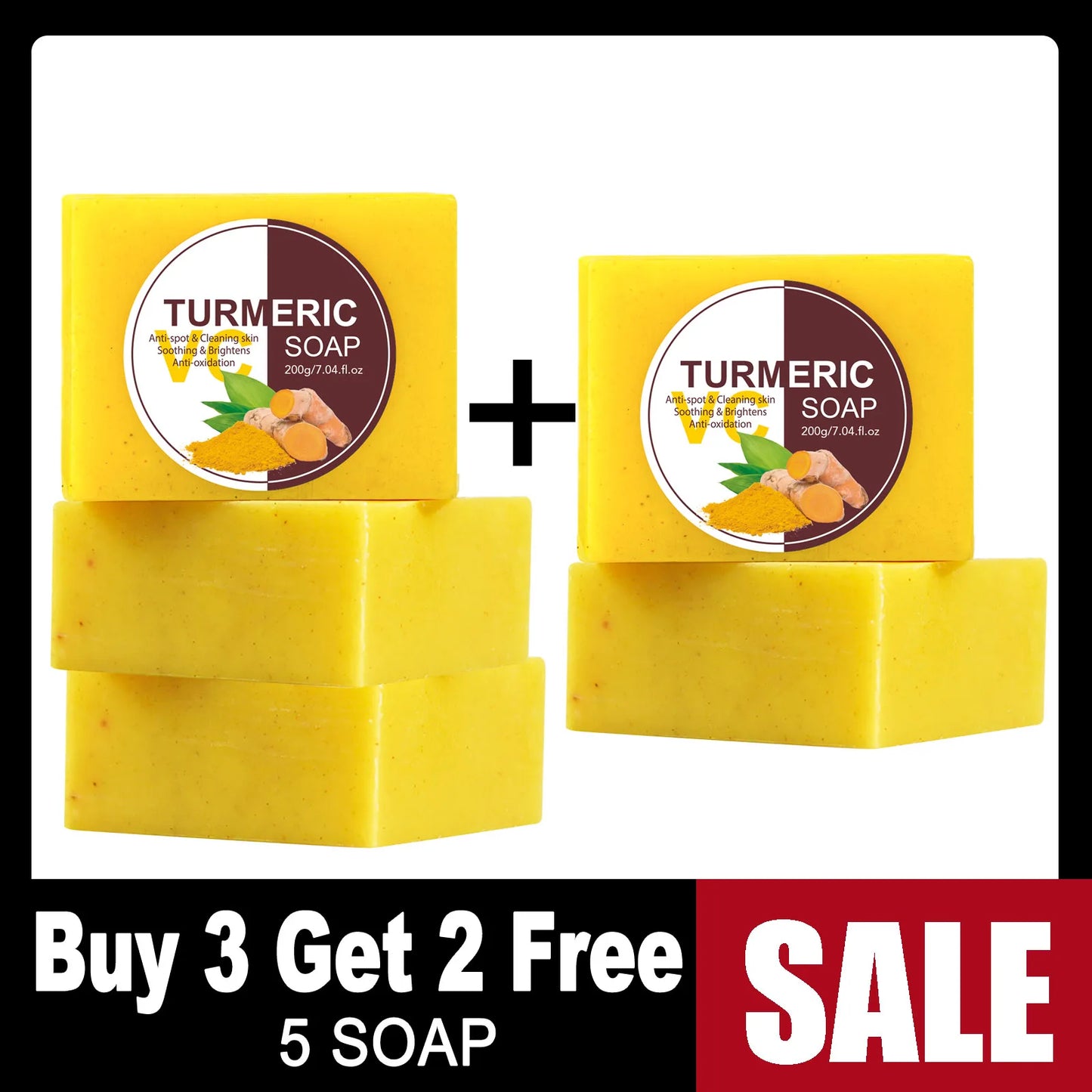 AILKE Natural Turmeric Skin Care Range, Lightening, Cleaning Skin, Moisturizes, Remove Acne and Pimples, Refining Pores