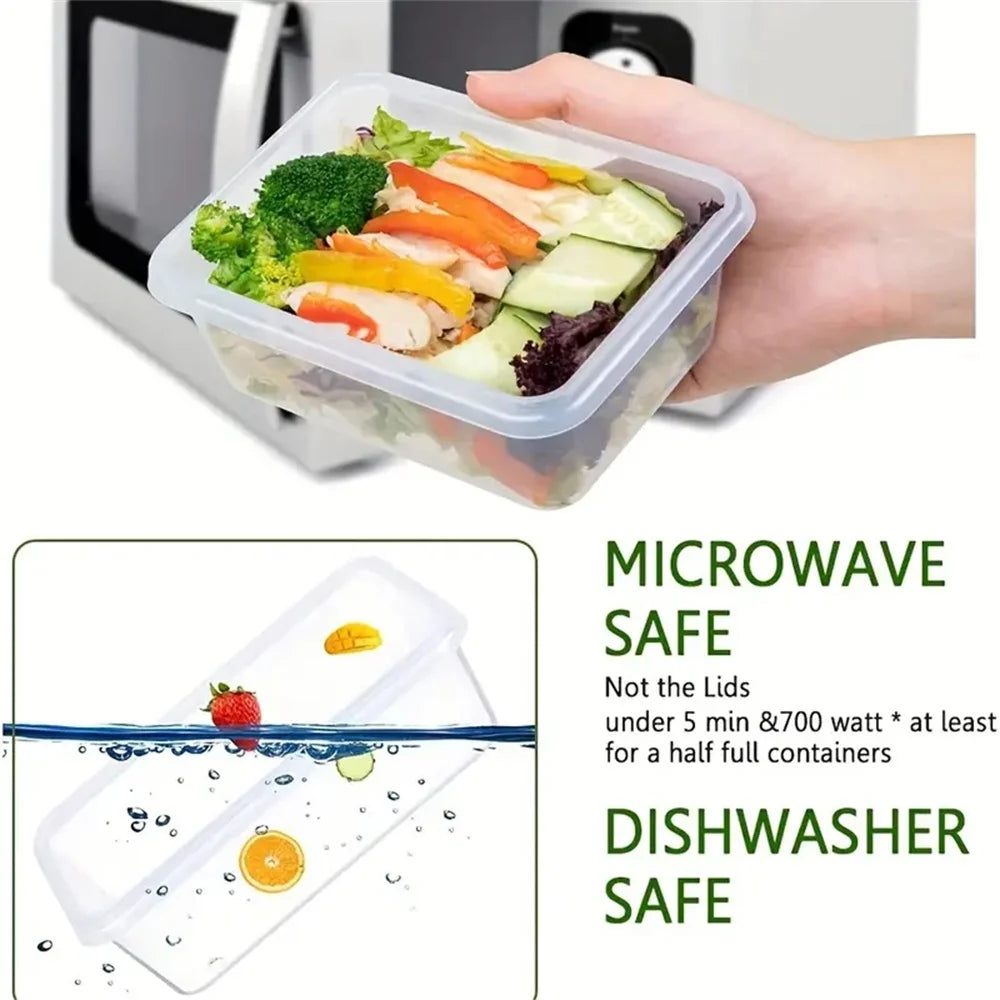 24pcs Kitchen Storage Container Set Dishwasher Safe Reusable Plastic Bins with Flip Lids for Fruits Vegetables and Meats