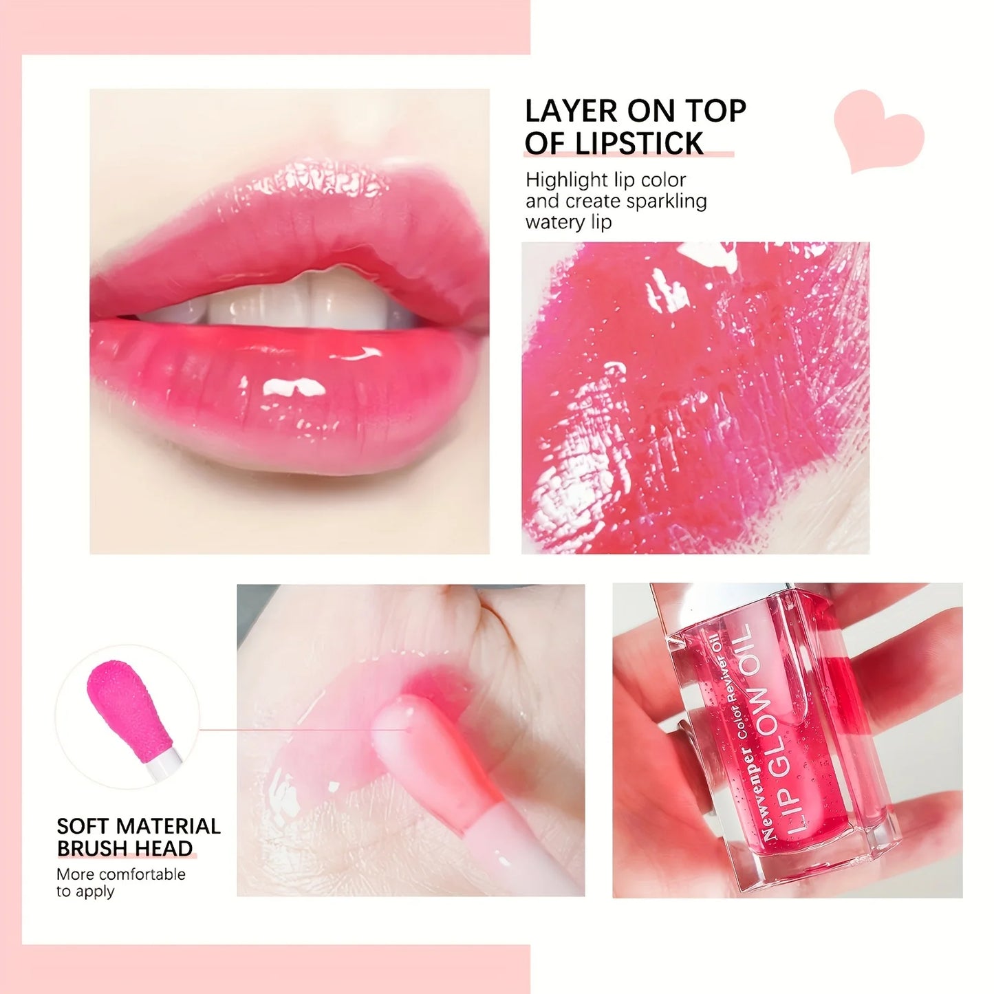 Hydrating Lip Glow Oil Long Lasting Plumping Lip Gloss Transparent Toot Lip Balm Moisturizing Lip Oil for Lip Care and Dry Lips