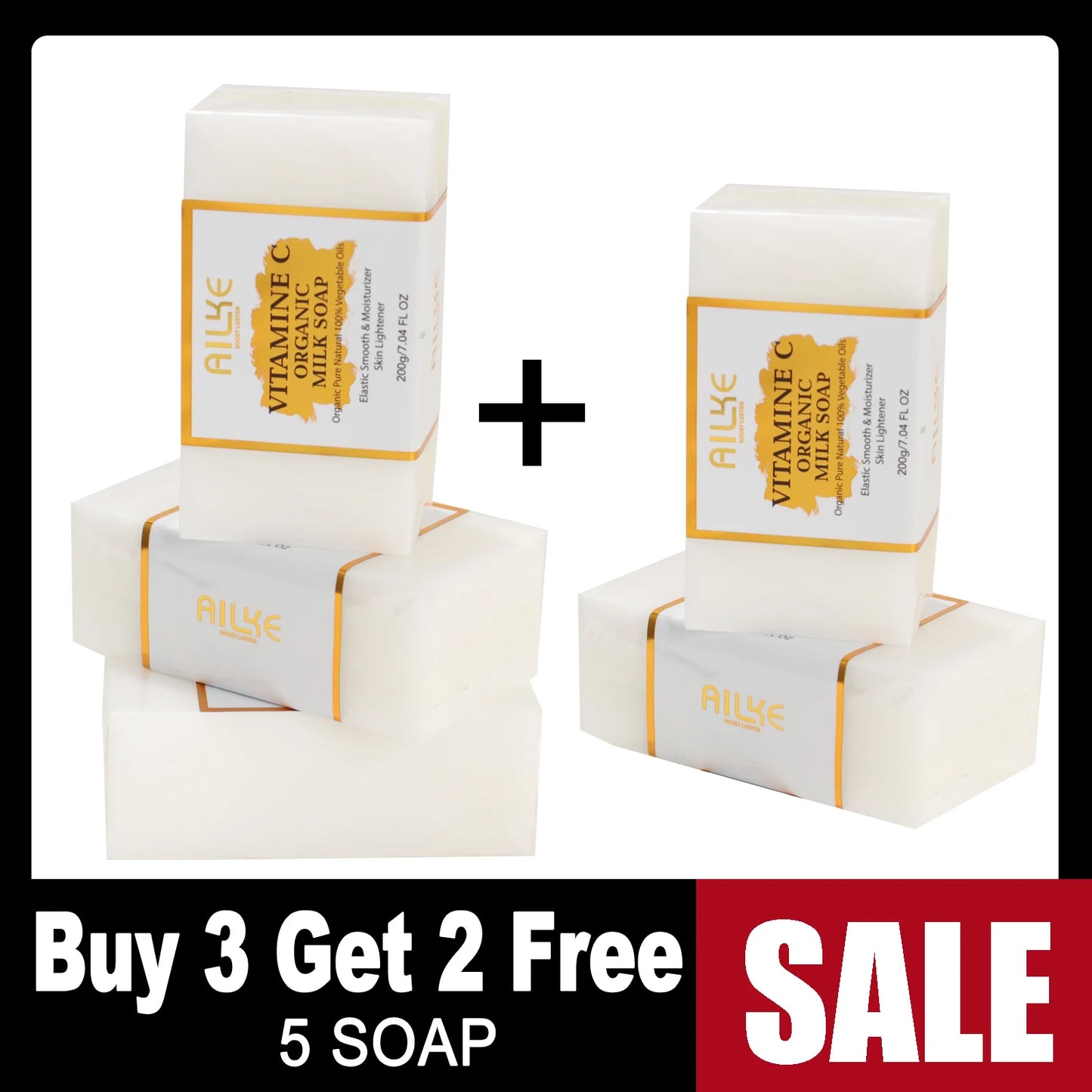 AILKE Vitamin C Skin Care Set Brightening Body Lotion Even Skin Tone Face Cream Whitening Serum Brightening Soap