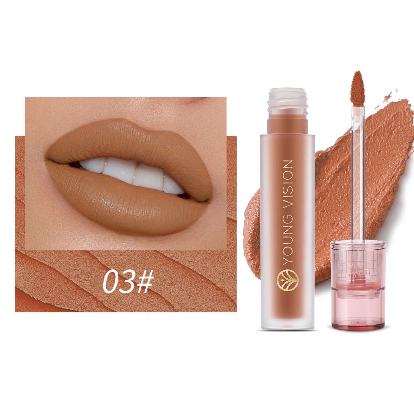 Young Vision 6 Color Matte Velvet Lip Paste Non Sticky Long Lasting Liquid Lipstick