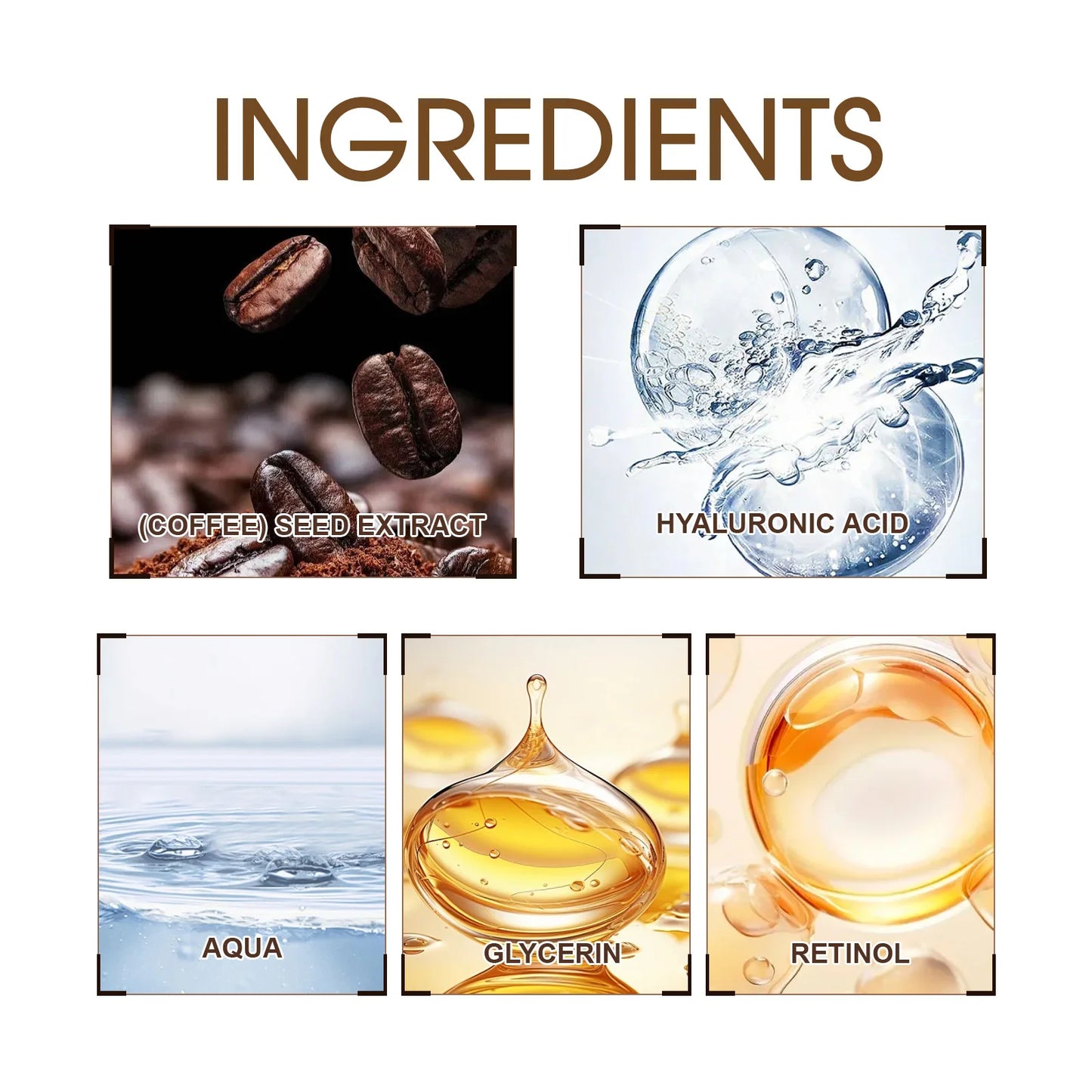 Retinol Caffeine Cream for Fine Lines Firming and Lifting Moisturizer for Brightening Facial Skin Care 50g