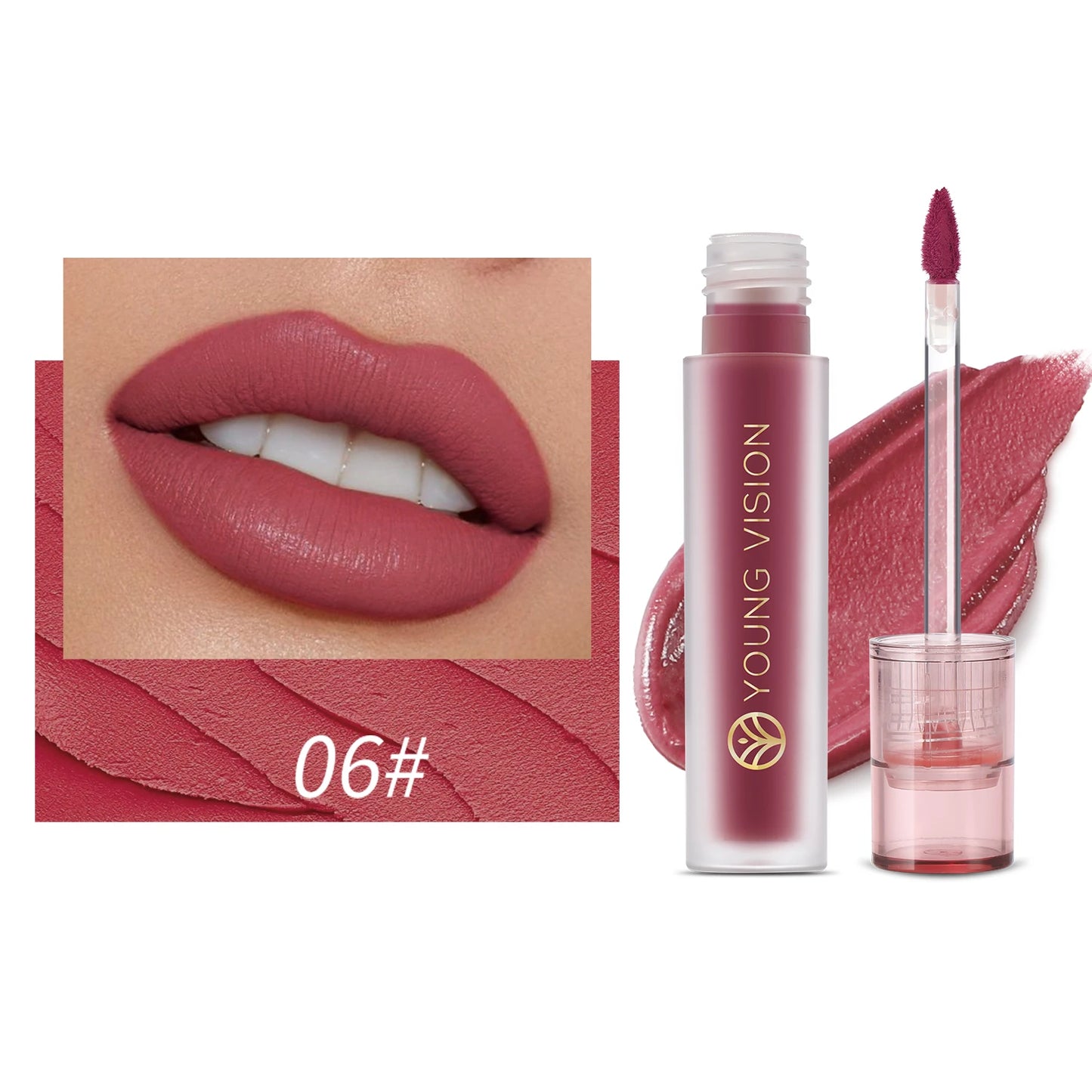 Young Vision 6 Color Matte Velvet Lip Paste Non Sticky Long Lasting Liquid Lipstick