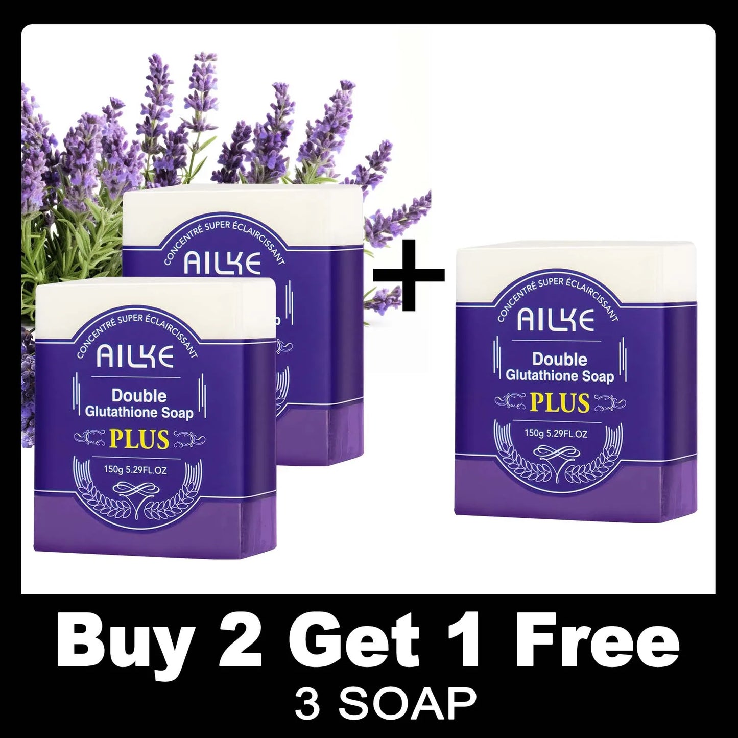 AILKE Glutathione Bleach Range Facial Soap for Whitening Moisturizing Hydration Even Skin Tone