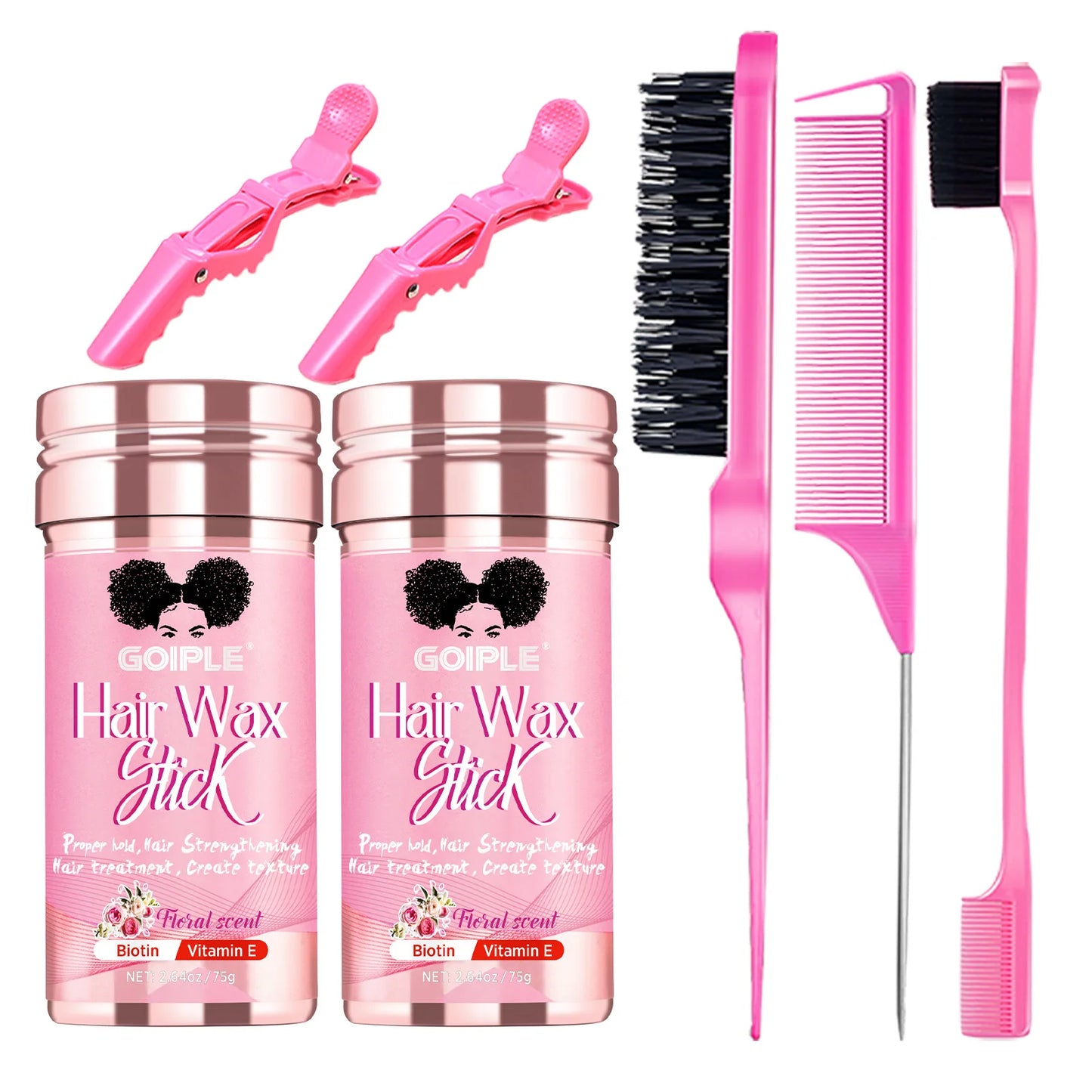Goiple 75g Hair Wax Stick Comb Set Perfect Hold Tame Flyaways Styling Cream with Vitamin E