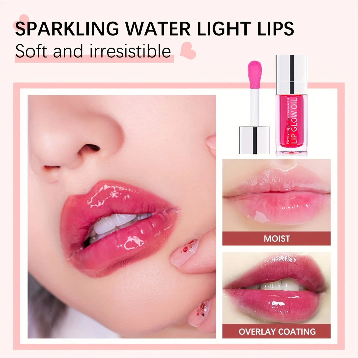 Hydrating Lip Glow Oil Long Lasting Plumping Lip Gloss Transparent Toot Lip Balm Moisturizing Lip Oil for Lip Care and Dry Lips