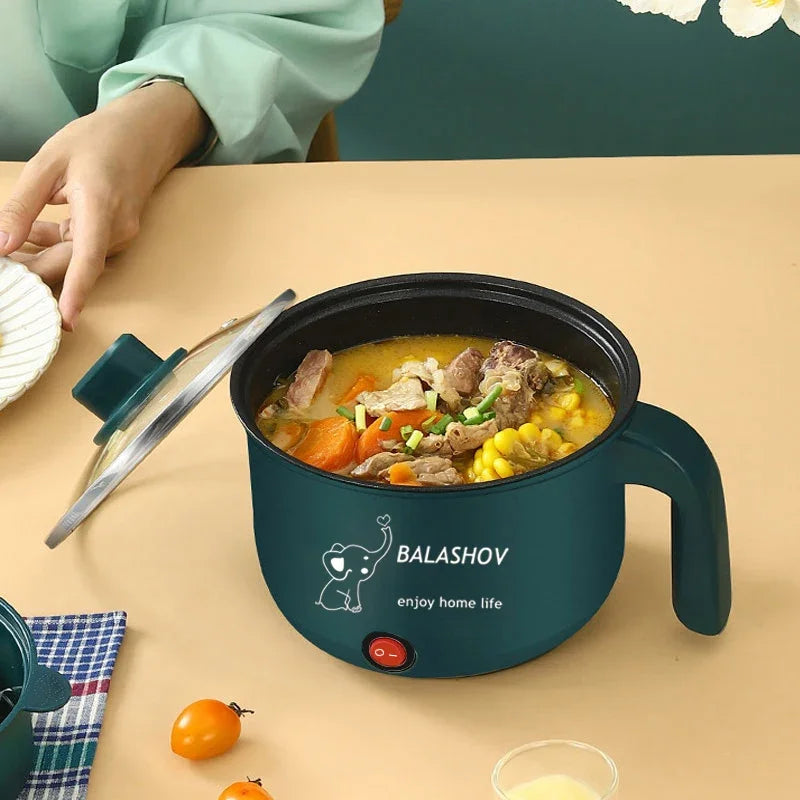 Mini Electric Cooker Non Stick Hot Pot Steamer Multifunctional Cooking Appliance for 1-2 People