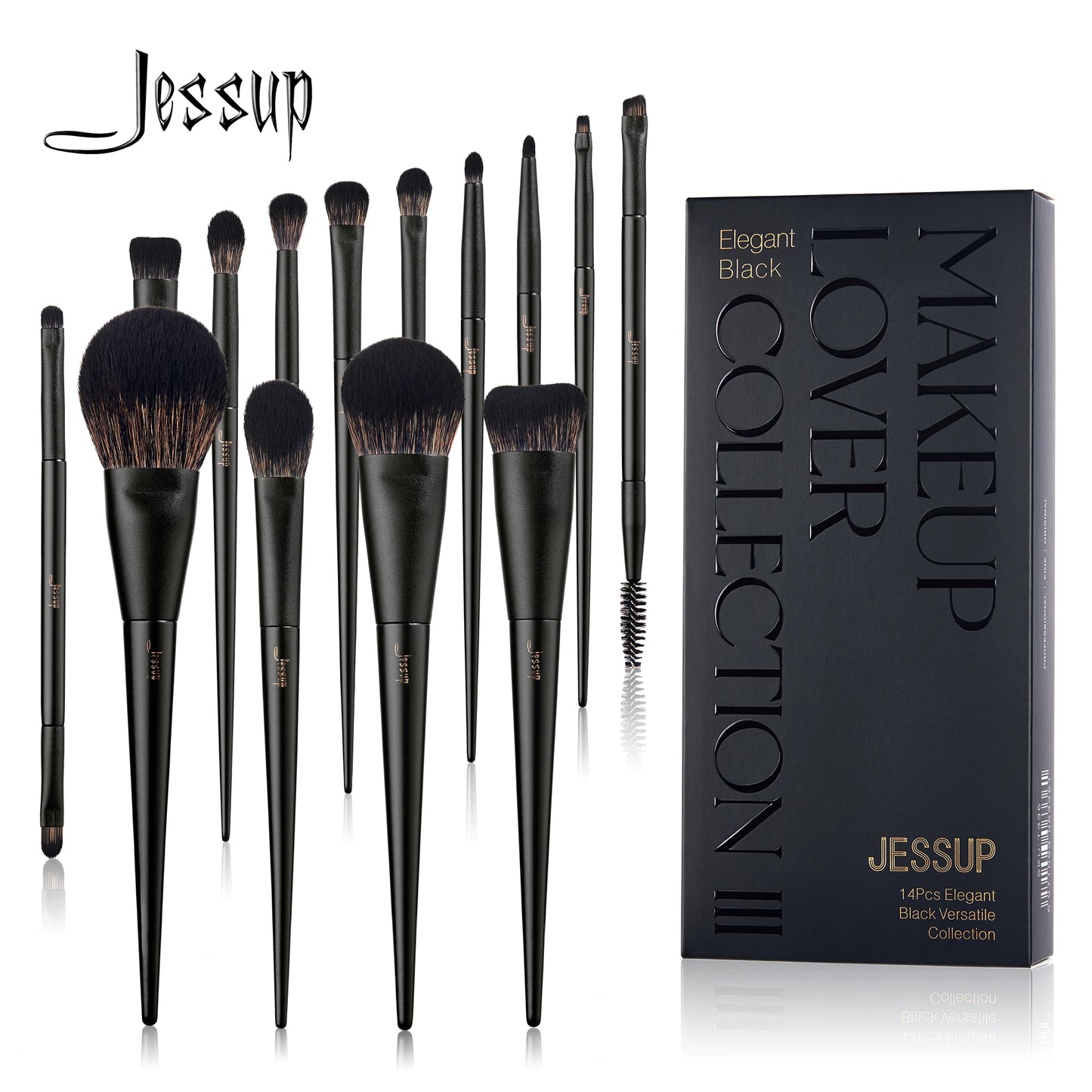 Jessup Makeup Brushes Set 14 Pieces Contour Foundation Powder Eyeshadow Highlight Blending Concealer Liner Model T336