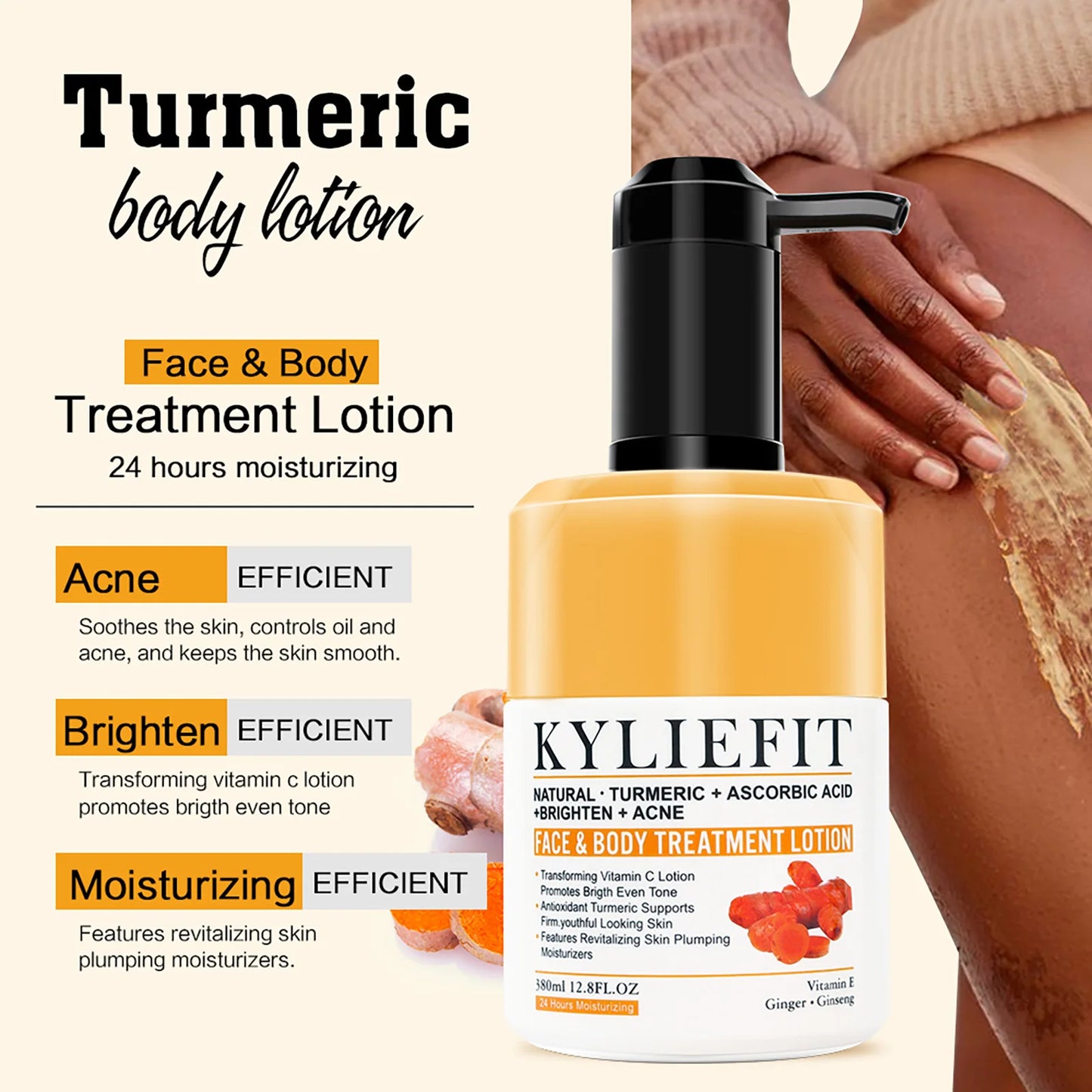 Ailke Organic Turmeric Skin Care Set for Acne Reduction Skin Cleansing Exfoliation Whitening Even Skin Tone and Dry Skin Improvement