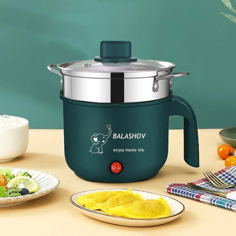 Mini Electric Cooker Non Stick Hot Pot Steamer Multifunctional Cooking Appliance for 1-2 People