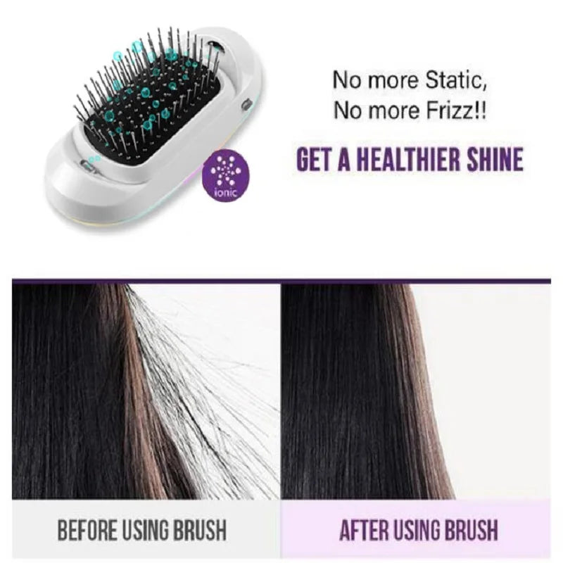 New Version Ionic Hairbrush Portable Negative Ions Unique Massage Anti Static Hair Brush