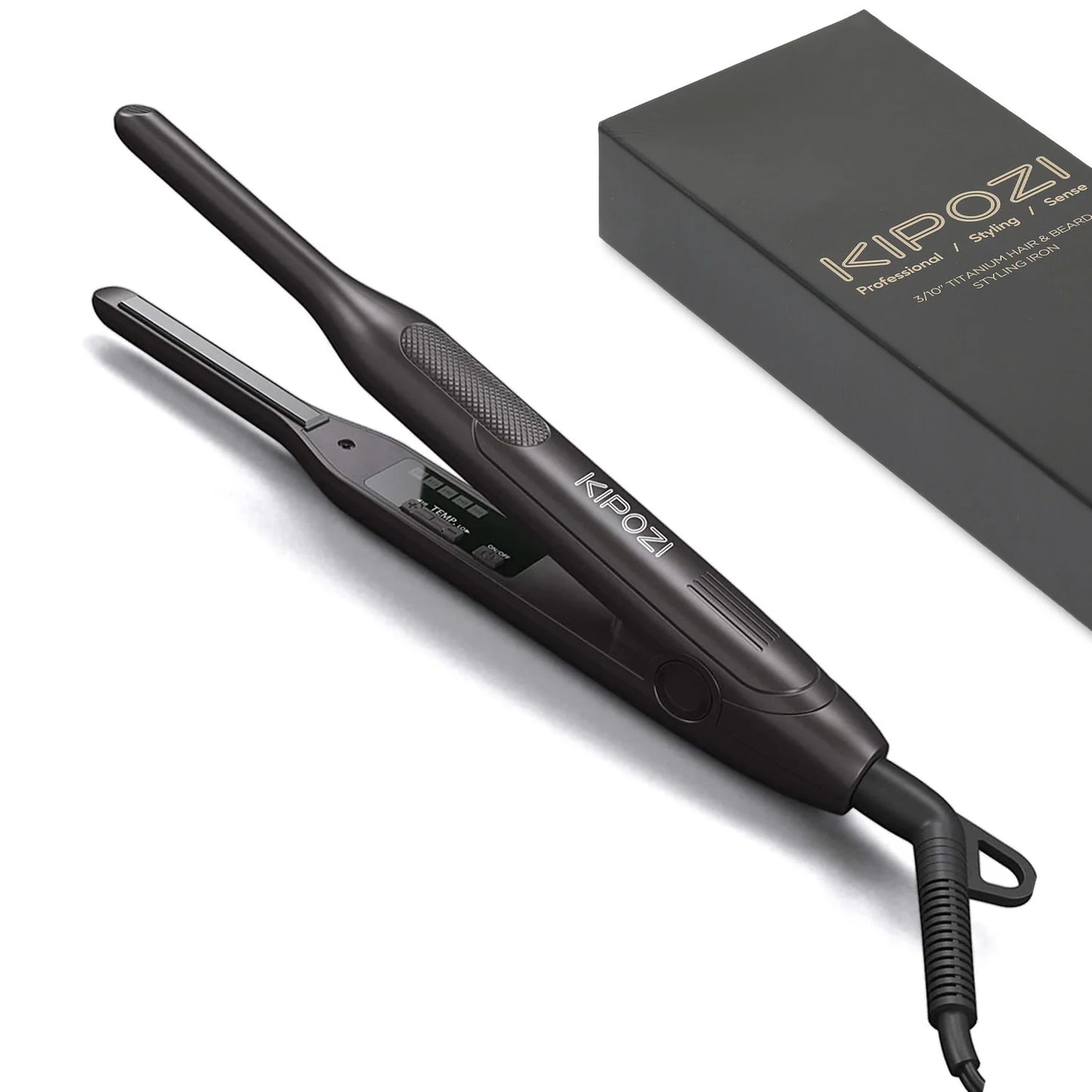 KIPOZI Titanium Small Hair Straightener Dual Voltage Flat Iron for Short Hair and Beard Styling