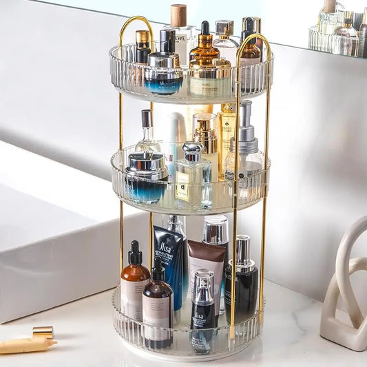 Rotating Makeup Organizer For Vanity 3 Tier High Capacity
