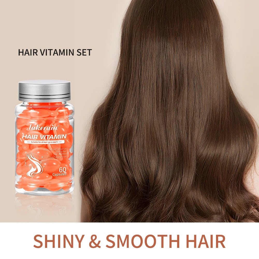 6pcs Moroccan Vitamin Oil Hair Care Essence Damaged Nutrition Repair Hair Splitting Improvement Treatment Products 60 Capsules