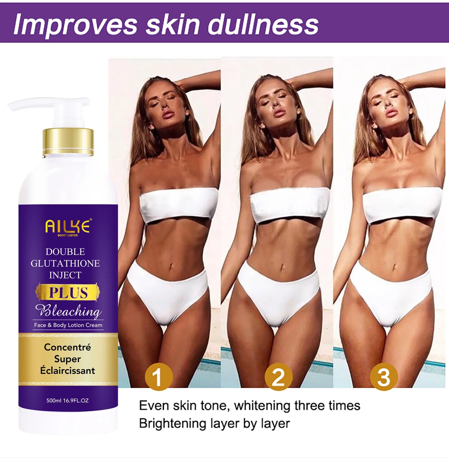AILKE Glutathione Bleach Range Facial Soap for Whitening Moisturizing Hydration Even Skin Tone