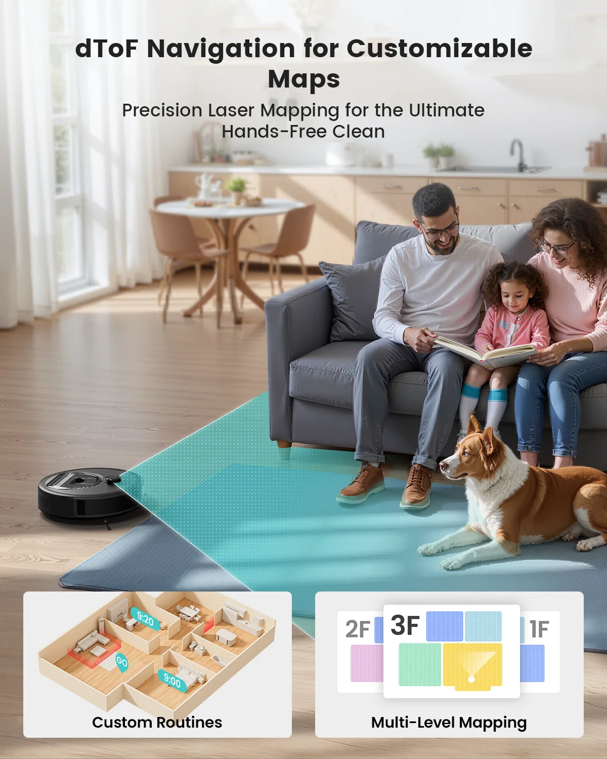 Lefant M330 Pro Robot Vacuum Mop 5000Pa LiDAR WiFi Pet
