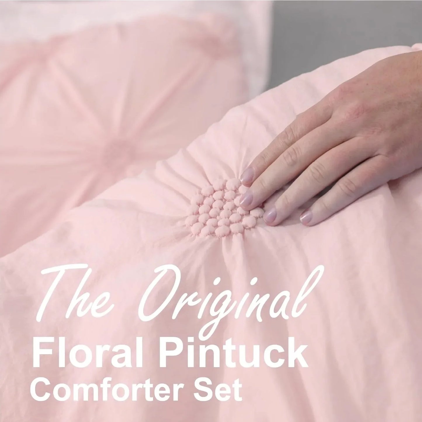 Baby Pink Rose Blush Comforter Set Full Queen 3 Piece