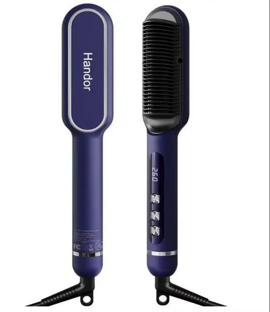 AP02 Negative Ionic Hair Straightener Brush Fast Heating Anti-Scald Auto Shut Off Hair Brush Straightener for Women