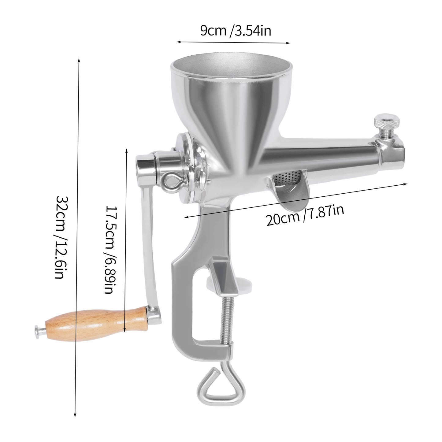Stainless Steel Manual Juicer with Screw Clamp for Wheatgrass and Fruit Vegetable Extrusion Silver