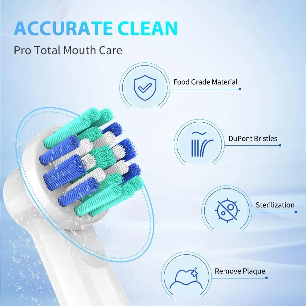 8 Pack Replacement Toothbrush Heads Compatible with Oral B Electric Toothbrush Individually Packaged Hygienic Precision Clean