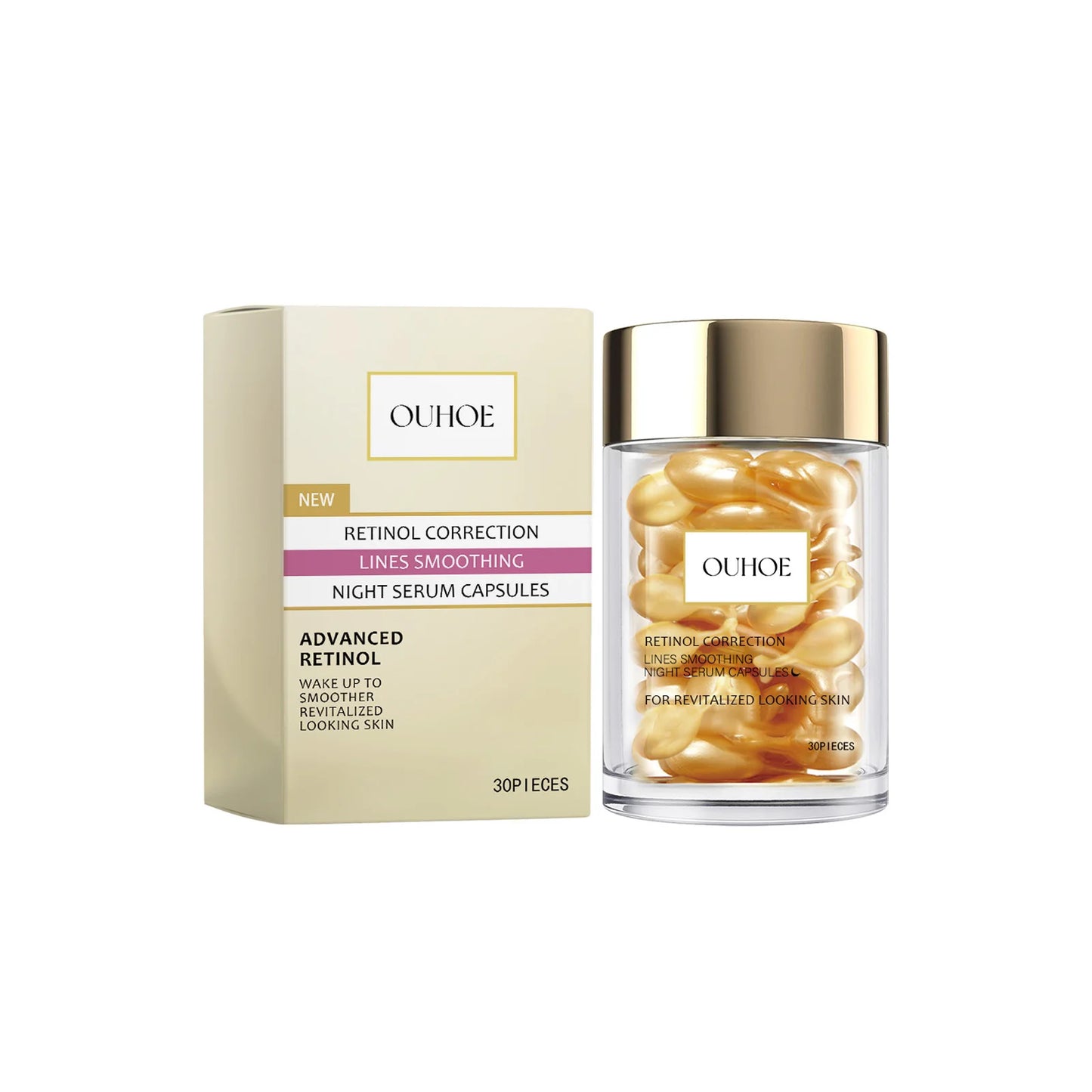 Ouhoe Retinol Serum Facial Reduce Facial Wrinkles Fine Lines Smoothing Hydrating Moisturizer Anti Aging Essence