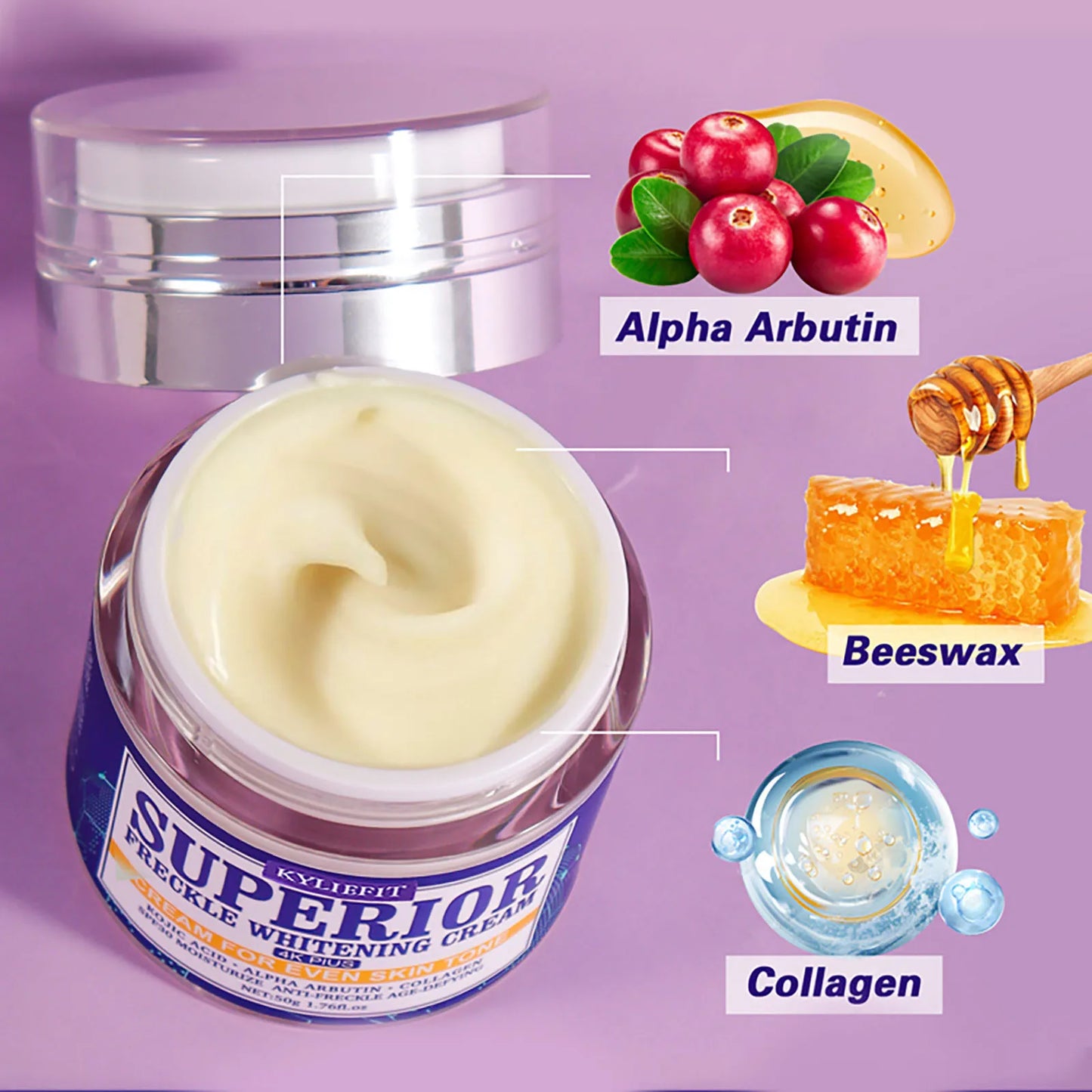 KYLIEFIT Superior Whitening Facial Cream for Freckles and Dark Spot Reduction Melanin Face Cream for All Skin Types