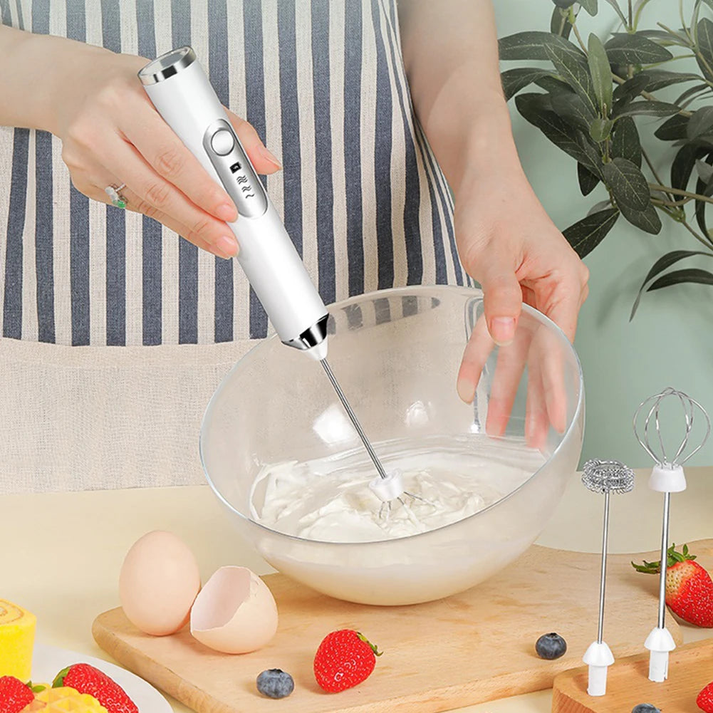 Egg Beater Handheld Kitchen Mini Electric Whisk USB Charging Wireless Coffee Milk Mixer