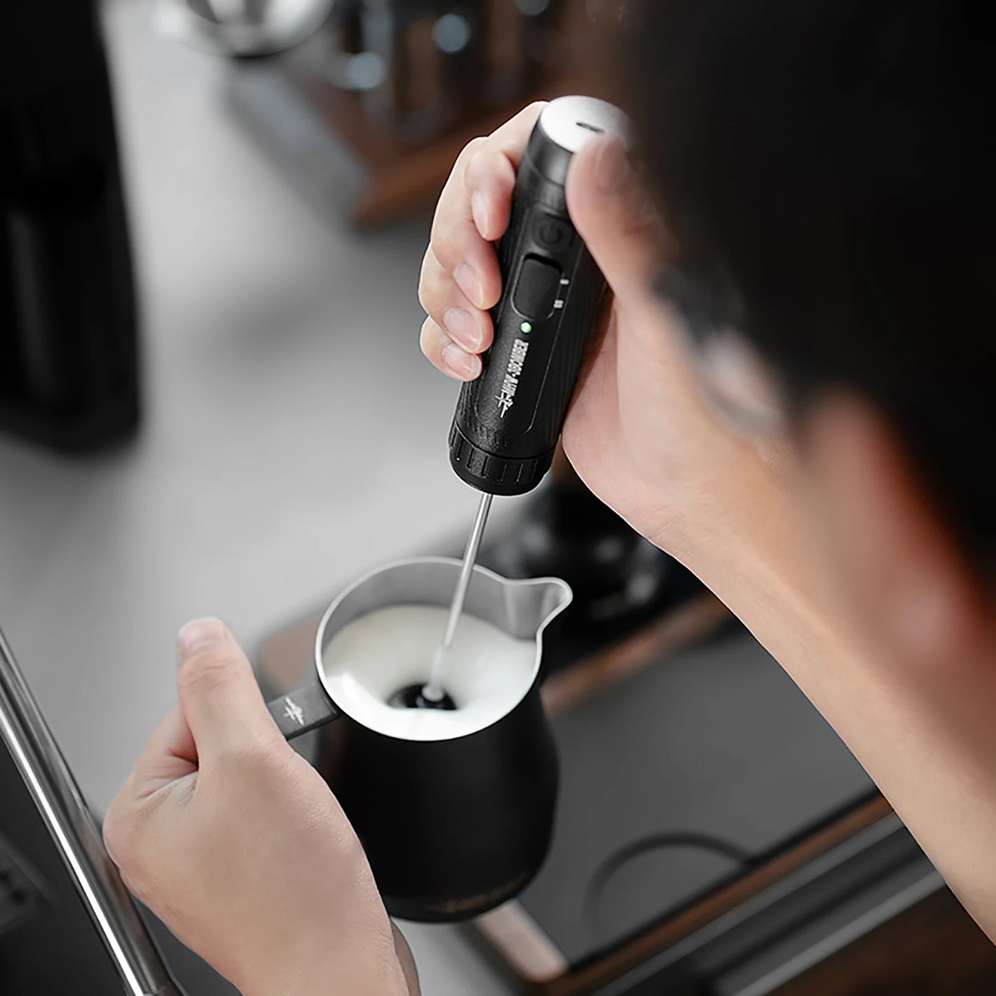 MHW-3BOMBER Electric Milk Frother Portable Handheld USB Rechargeable Foam Maker for Coffee and Espresso Accessories
