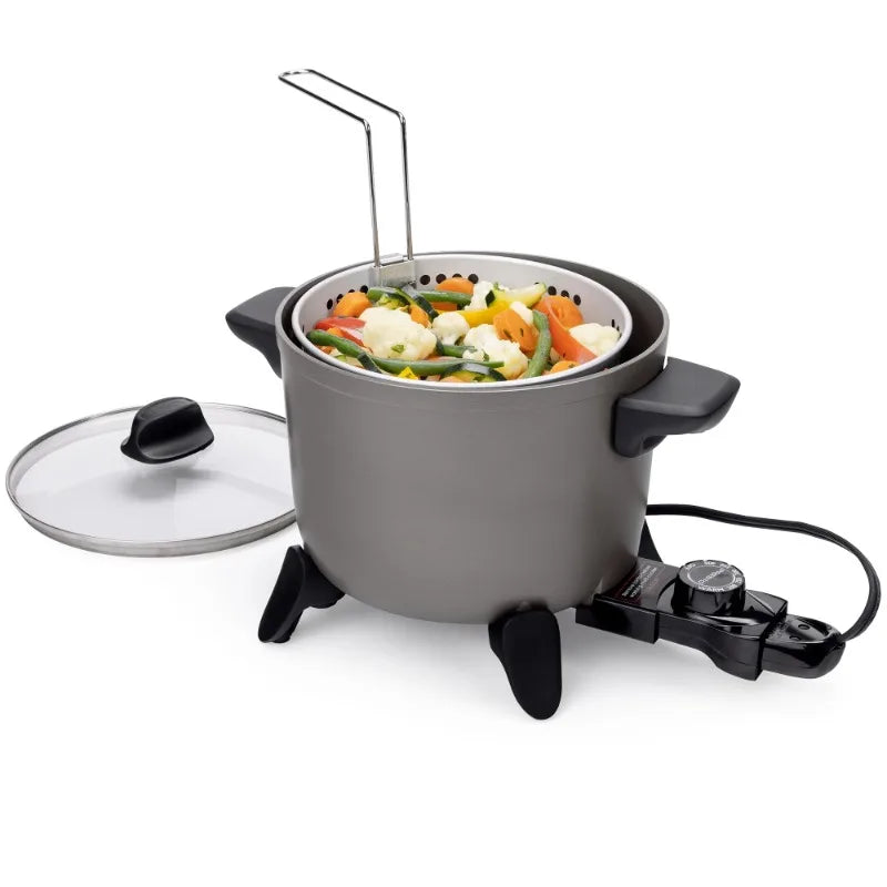 Presto Kitchen Kettle Multi Cooker Electric Deep Fryer with Non Stick Feature 500 Watts