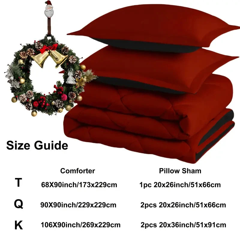 Reversible Comforter Bedding Set Queen King All Seasons