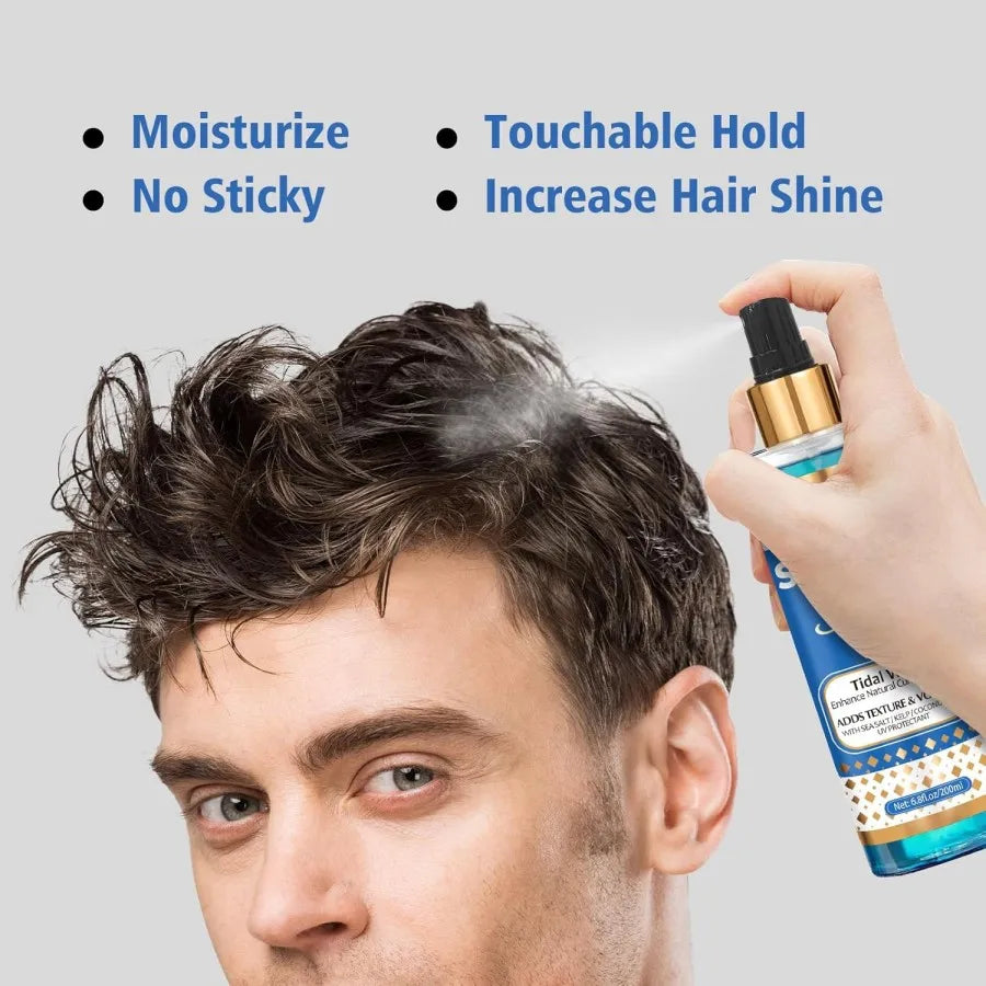 Men's Styling Set Hair Volume Powder Sea Salt Spray Beach Waves Matte Clay