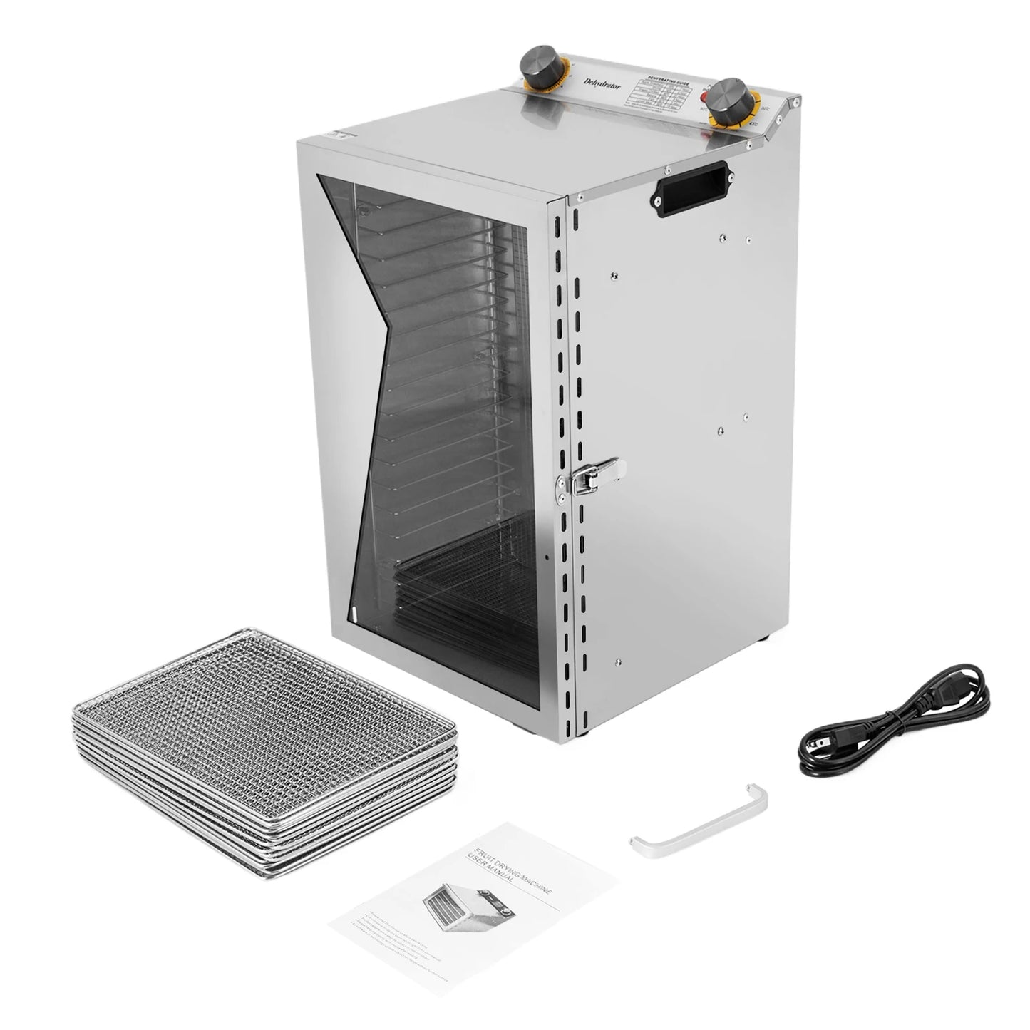 Food Dehydrator 18 Stainless Steel Trays Jerky Dryer Machine with Digital Adjustable Timer and Temperature Control
