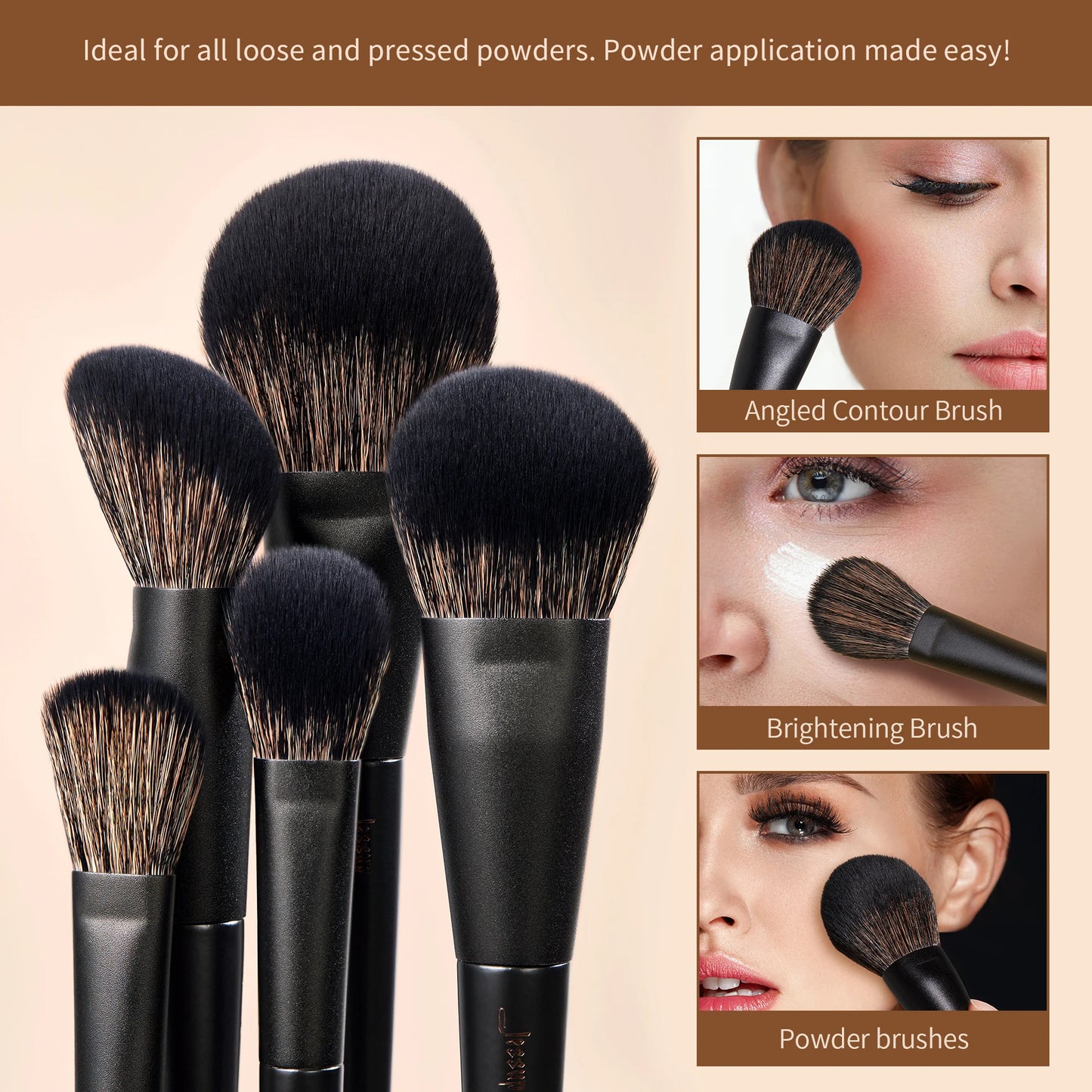 Jessup Makeup Brushes Set 14 Pieces Contour Foundation Powder Eyeshadow Highlight Blending Concealer Liner Model T336