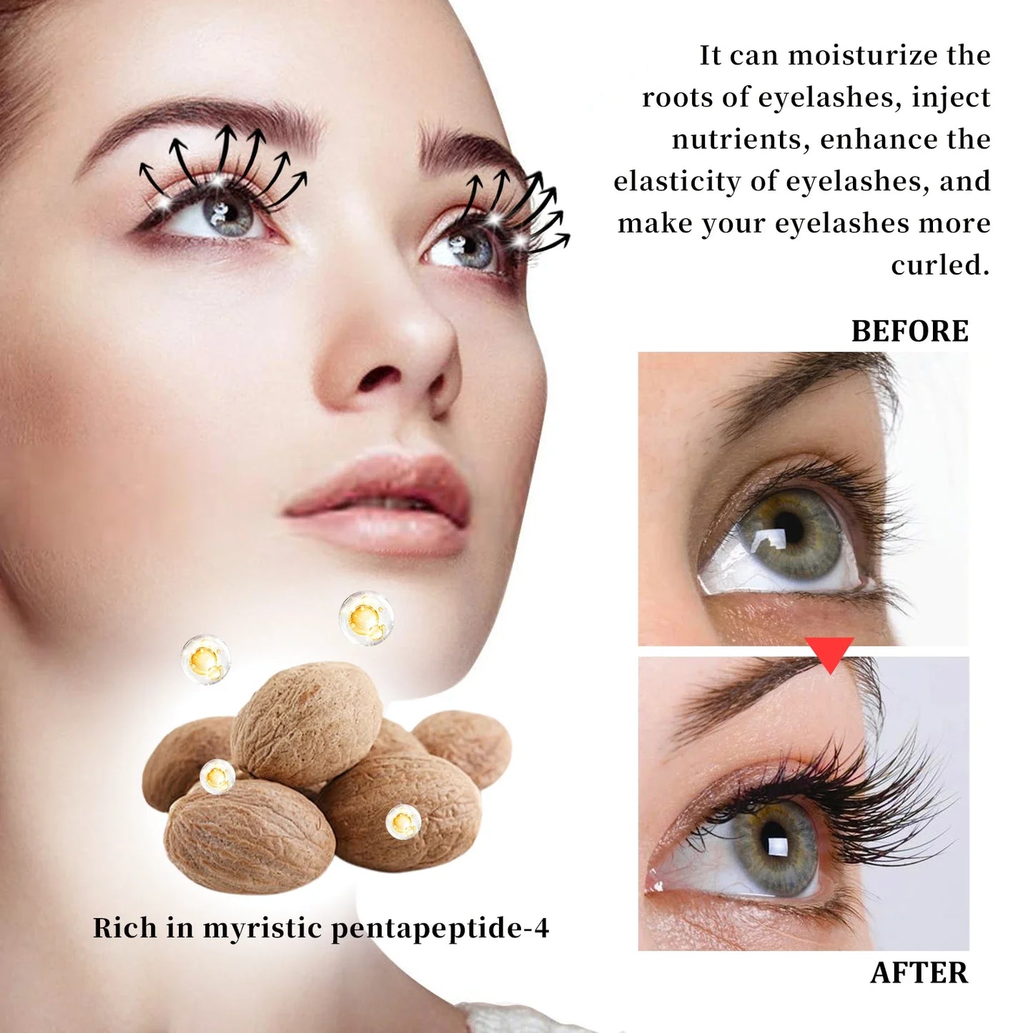 3 Pieces Eyelash Serum Supplement Nutrition Long Thick Natural Curly Restore Damaged Lashes Lash Growth Serum
