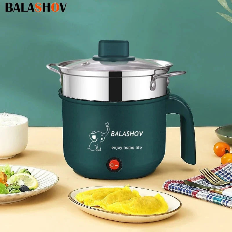 Mini Electric Cooker Non Stick Hot Pot Steamer Multifunctional Cooking Appliance for 1-2 People