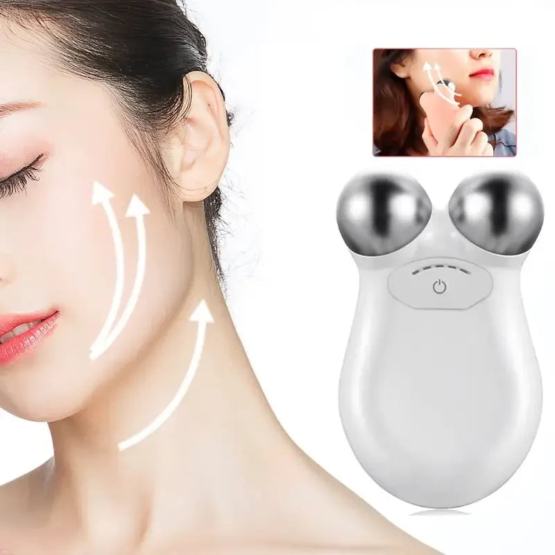 Microcurrent Facial Massager Roller Anti Wrinkles EMS Face Lift Skin Tightening Machine Face Firming Slimming Skin Care Tools