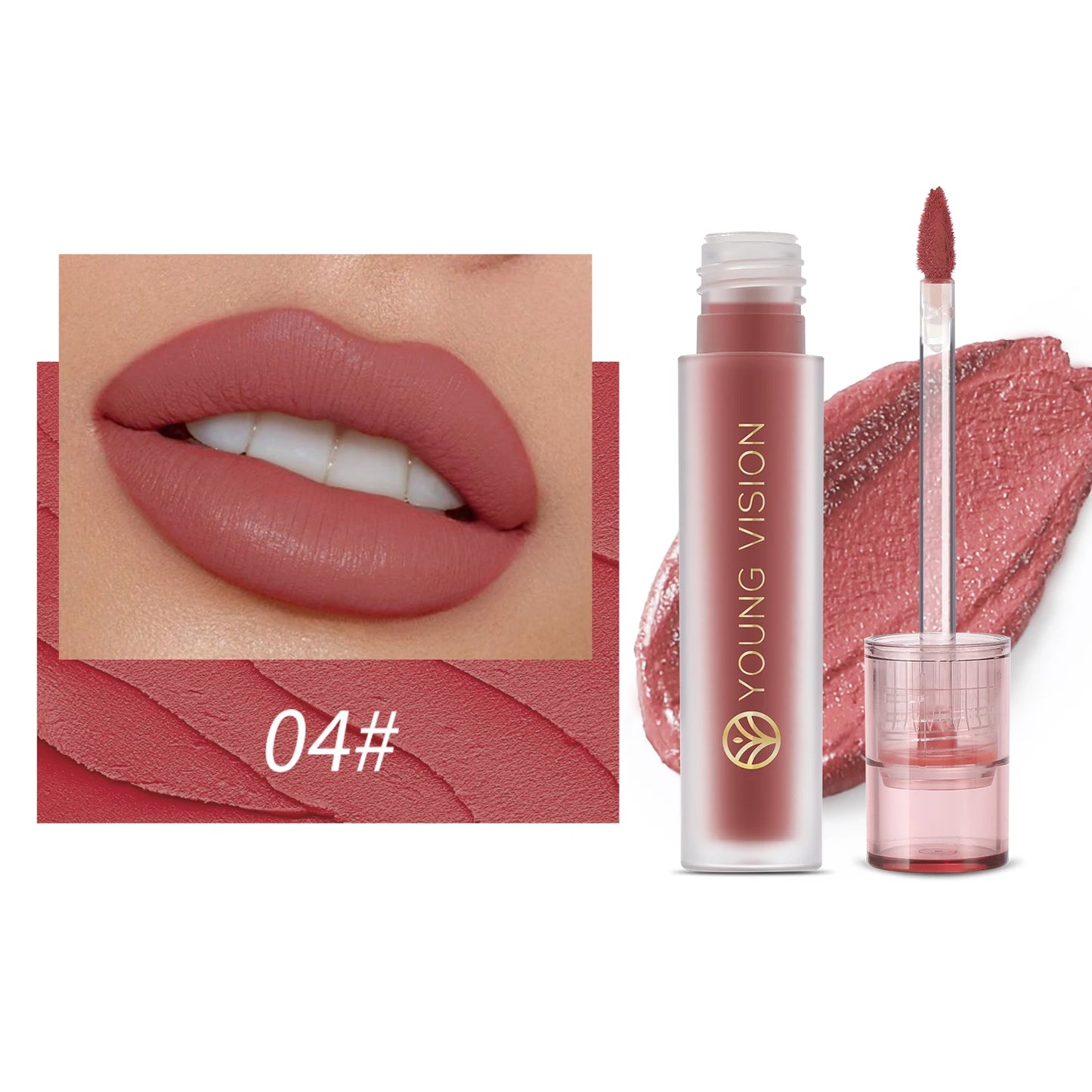Young Vision 6 Color Matte Velvet Lip Paste Non Sticky Long Lasting Liquid Lipstick