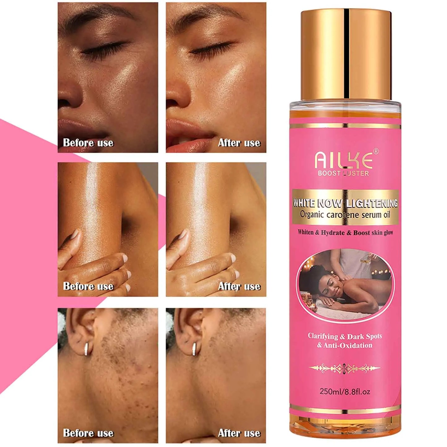 Ailke AHA Organic Skin Glowing Set Whitening Lotion Reduces Dark Spots Acne Cleansing Moisturizing for All Skin Types