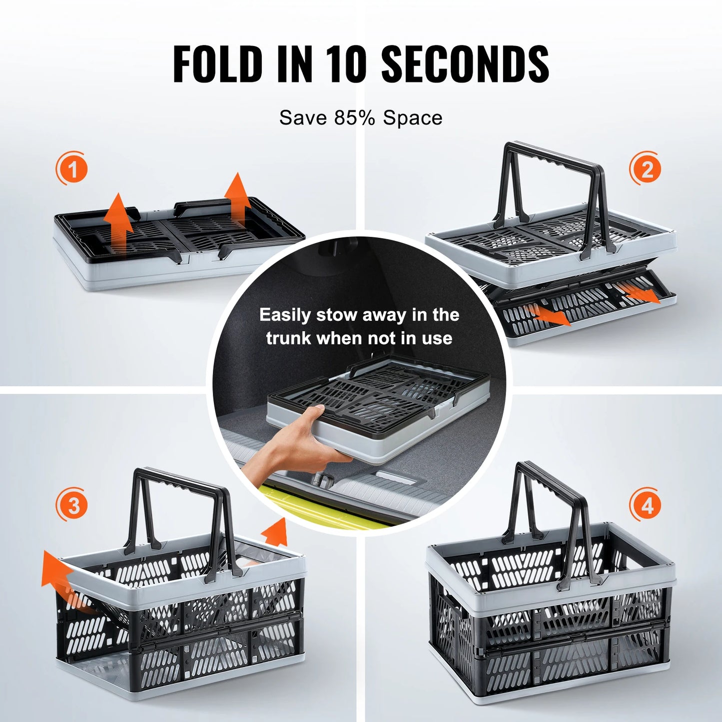 SucceBuy 3 Pack Foldable Storage Baskets With Handle